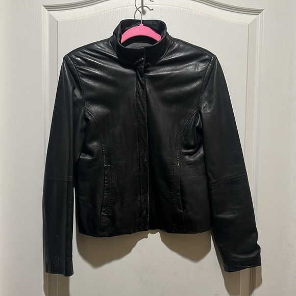VTG  Black Motto Leather Jacket - Picture 10 of 12